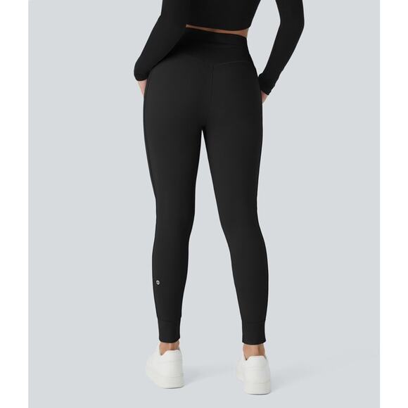 Halara Softlyzero Plush High Waisted Drawstring Full Length Joggers Black S P - Picture 2 of 7